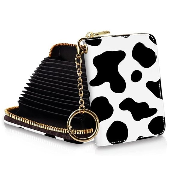 Cow Print Credit Card Holder RFID Wallet - Picture 1 of 5